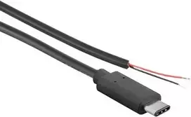 Joy-it K-1473 maitinimo laidas Raspberry Pi, Arduino, Banana Pi, Cubieboard [1x USB-C™ kištukas - 1x atviras galas] 1 m Juoda (K-1473)
