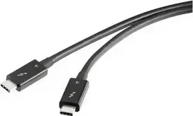 Renkforce Thunderbolt™ 4 laidas, USB-C® kištukas – USB-C® kištukas, 0,80 m, juodas, dvigubai ekranuotas RF-5235980