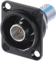 Neutrik NBB75DFIB-P BNC jungtis, juoda, nerūdijantis plienas, žalvaris, POM, PTFE, cinkas, 1,5 V, 3 mΩ