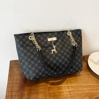 Women's Large Capacity Fashion Tote Bag Luxury Design Handbag Trendy Shoulder Purse with Printing Pattern for Shopping ruda