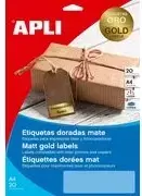 Lipdukų lapas agipa 63,5 x 29,6 mm, auksinis, skirtas lazeriniams spausdintuvams ir kopijavimo aparatams, 1 lapas (14887)