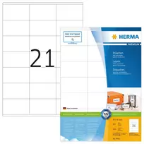 Lipnios etiketės HERMA Premium A4 70x42 mm balto matinio popieriaus 2100 vnt.