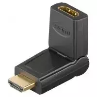 Wentronic Goobay HDMI™ adapter, HDMI standartinė jungtis (A tipo), juoda - HDMI™ A lizdas > HDMI™ A kištukas, lenkiamas (51721)