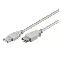 Wentronic Goobay USB 2.0 Hi-Speed prailginimo kabelis, pilkas, 0,3 m - USB 2.0 kištukas (A tipas) > USB 2.0 lizdas (A tipas) (68621)
