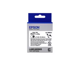 Epson LabelWorks LK-7WBA21 termosusitraukiančių vamzdelių kasetė, juodas šriftas ant balto fono, 3,6 cm x 3 m