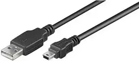 Goobay USB 2.0 Hi-Speed laidas 1 m, juodas - USB 2.0 kištukas (A tipas) > USB 2.0 Mini kištukas (B tipas, 5 kontaktų) (45740)