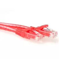 ACT CAT6 U/UTP patch laidas 15 m raudonas su RJ45 ir apsauga nuo užkliuvimo