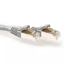 ACT pilkas 3 metrų LSZH SFTP CAT6A jungiamasis kabelis su apsaugotais RJ45 kištukais