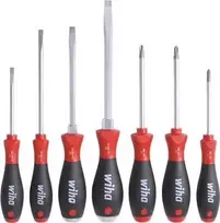 Atsuktuvų rinkinys wiha 40585 – 7 vnt.: PH1, PH2, PZ2, plyšiniai 4,5, 5,5, 6,5, 8 mm