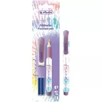 Parker stiliaus rašiklis Herlitz New Batik Freedom cartridge violetinis baltas