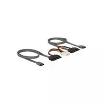 DeLOCK 84239 SATA All-in-One laidas, 7 kontaktų SATA + 4 kontaktų maitinimo jungtis į 22 kontaktų SATA, Serial ATA 150/300, 0,5 m