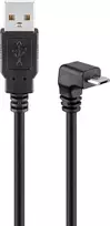 USB 2.0 Hi-Speed laidas Goobay 95343 90° juodas 1,8 m