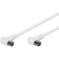Wentronic Goobay Antenos kampinis jungiamasis kabelis, 100% ekranuotas, baltas, 5 m - Coax kištukas 90° Koax lizdas 90° (67356)