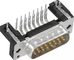 Harting D-SUB korpusas, 15 polių, plastikinis, 45°, pilkas, 09 67 015 0573, 1 vnt.