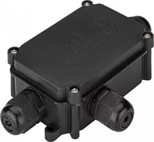 Wentronic Goobay IP-66 apsauginė dėžutė gnybtų blokams PG9, juoda – saugiam 3 kabelių sujungimui (56660)