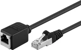 Wentronic Goobay CAT 5e prailginimo kabelis F/UTP, juodas, 10 m – varinė gysla, RJ45 kištukas (8P8C) RJ45 lizdas (8P8C) (91885)