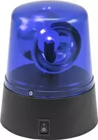 LED mini policijos žibintas EUROLITE 50603660 mėlynas – įkraunamas per USB, baterijomis maitinamas, kompaktiškas įspėjamasis švyturėlis