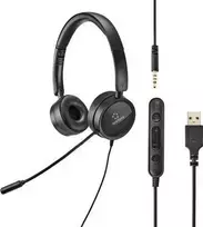 Renkforce RF-HS-360 ausinės su mikrofonu USB stereo, ant ausinių, juodos (RF-4737358)