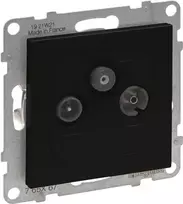 Legrand SEANO 765367 TV/R/SAT vieno lizdo antenos rozetė, juoda