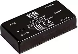 MEAN WELL RDDW20H-12 maitinimo šaltinis ir įtampos keitiklis, 20 W, 12 V