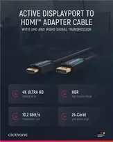 Clicktronic Casual DisplayPort / HDMI™ adapterio laidas, 5 m – itin didelės spartos kabelis – DisplayPort / HDMI™ – 4K@60Hz (44926)