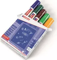 Chalk Marker Edding 4090 Chisel Mėlyna Ruda Žalia Oranžinė 5 vnt