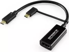 SpeaKa Professional SP-9015340 vaizdo kabelis-adapteris 0,15 m USB Type-C į HDMI juodas (SP-9015340)