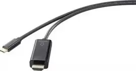 Renkforce RF-4531592 vaizdo kabelio adapteris 1,8 m USB Type-C HDMI juodas (RF-4531592)