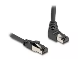 DeLOCK RJ45 Cat.8.1 tinklo kabelis 90° kampu į viršų 10m juodas
