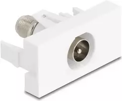Kištukinis lizdas IEC / F DeLOCK 90828 Baltas 75 Ω Tiesus
