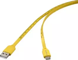 Renkforce USB kabelis USB 2.0 USB-C kištukas USB-A kištukas Geltonas Masinis spausdinimas metrinis (RF-6721076)