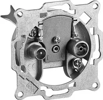 Wentronic Goobay 2 skylučių antenos lizdas / galinis kištukas, baltas – 1 dB jungties slopinimas (67011)
