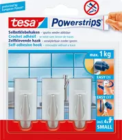 TESA 57544-00010 universalus plastikinis kabliukas, chromuotas