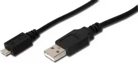 USB laidas Digitus 1,8 m USB 2.0 USB A Micro-USB A juodas