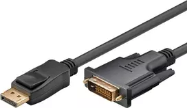 Wentronic Goobay DisplayPort į DVI-D adapterio laidas 1.2, juodas, 5 m – DisplayPort kištukas > DVI-D kištukas Dual-Link (24+1 kontaktų) (51963)