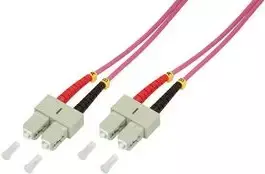 LogiLink SC kelių režimų šviesolaidinis jungiamasis laidas SC kelių režimų (M) - 2,0 m - OM4 - 50/125 µm - halogeninis - alyvinė (FP4SC02)