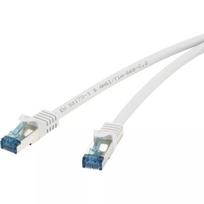 Renkforce 1381765 RJ45 tinklo laidas, Cat6a S/FTP, 15 m, pilkas, su fiksatoriaus apsauga, degumą stabdantis