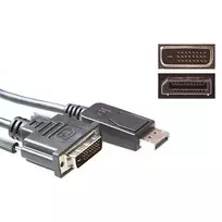 Konversijos kabelis DisplayPort (vyriškas) į DVI-D (vyriškas) 1,00 m ACT AK3993
