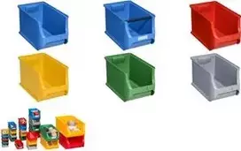 Plastikinė dėžė detalėms allit ProfiPlus Box 4H PP pilka – sukraunamas padėklas, 30 kg apkrova