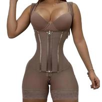 Plus Size Thin Waist Trainer Shapewear Zipper Button Waist Cincher Body Shaper S rožinė