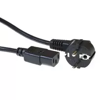 Maitinimo kabelis ACT Powercord CEE 7/7 kištukas (kampuotas) į C13, juodas, 0,25 m (AK5253)