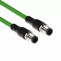 ACT Industrial jutiklio kabelis 3 m, M12D 4 kontaktų kištukas į M12D 4 kontaktų kištuką, Superflex Xtreme TPE, ekranuotas