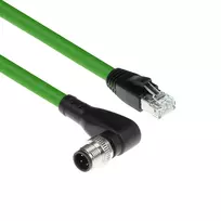 ACT Industrial jutiklio kabelis 5,00 m M12D 4 kontaktų vyriškas stačiu kampu į RJ45 vyr., Superflex Xtreme TPE, ekranuotas