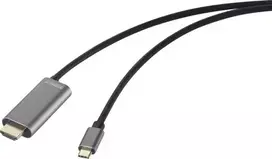 SpeaKa Professional USB-C HDMI adapterio laidas, kištukas į HDMI-A lizdą, 2,00 m (SP-12876348)