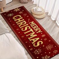 1Pcs Red Snowflake Merry Christmas Non-Slip Washable Area Rug Runner for Entryway, Living Room, Bedroom & Patio 80X200cm brown