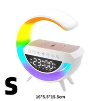 Bluetooth Garsiakalbis Belaidis Įkroviklis Stalo Lempa RGB Žadintuvas Garsų Dėžutė LED Nešiojamas Mini vakarėlio Garsiakalbis L -- 24*8*24cm balta