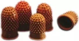 Rexel Thimblettes Velos dydis 00 - 15 mm skersmuo, oranžinė, guminiai pirštų antgaliai, dėžutė po 10 vnt.