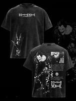 Ryuk DEATH NOTE Manga Marškinėliai Vintage Išplauti Oversized Marškinėliai Vyrams Moterims Drabužiai Vasaros Laisvalaikio Trumpomis Rankovėmis Poliesterio Marškinėliai Drabužiai S juoda