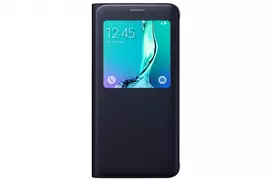 Samsung EF-CG928 S-View Flip dėklas Samsung Galaxy S6 edge+ juodas/mėlynas