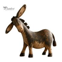 Įkurtuvių dovanų idėjos: Vintažinė asilo skulptūrėlė, Rustic sodybos gyvūno figūrėlė, Dervos stalo puošmena, Rankų darbo stalo puošmenos lentynai 1pc black